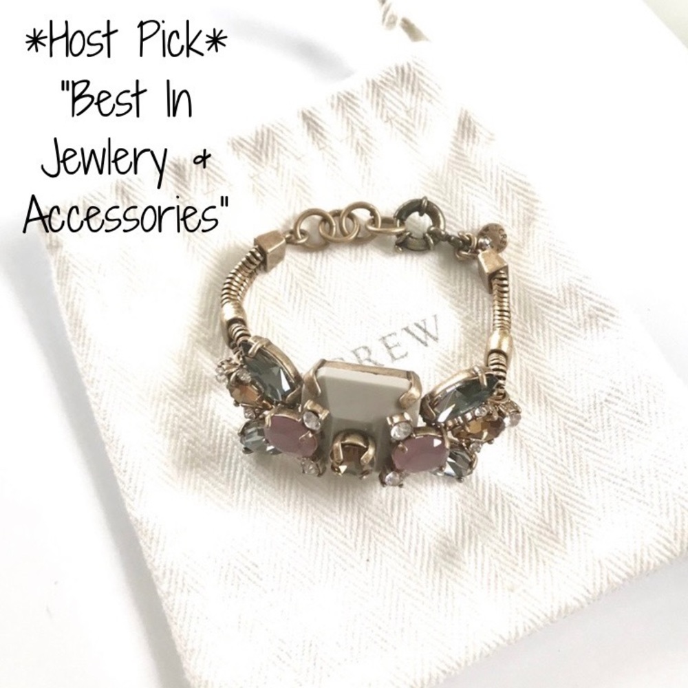 🎉HP!🎉 J. Crew Gold Crystal and Stone Row Bracelet